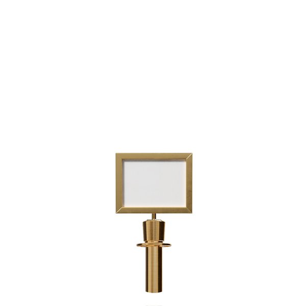 Montour Line Post and Rope Stanchion Sign Frame 8.5 x 11 in. H Satin Brass Steel HDSF-8511-H-SB-PR